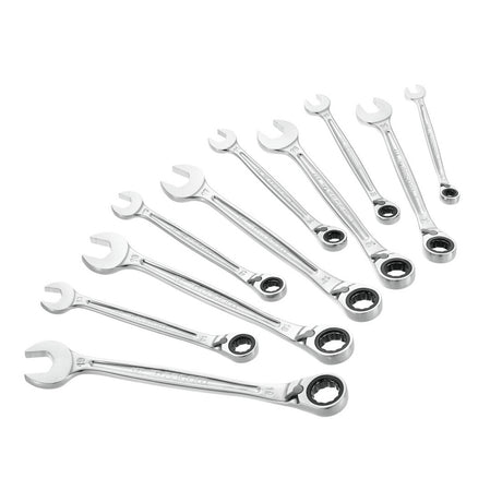 Jeu de clés à cliquet Facom, argenté, outillage professionnel, 10 pièces