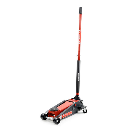 Cric hydraulique Facom rouge et noir, outil de levage automobile robuste