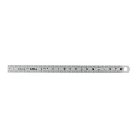 Règle Facom, règle en métal argentée, 20 cm, graduée en millimètres