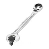 Clé mixte chromée Facom, outil argenté pour plomberie et outillage.