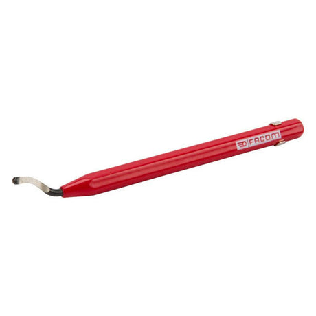 Ébavureur Facom, outil de finition, rouge, pour métal et plastique.