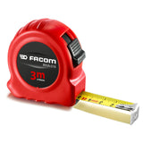 Mètre ruban Facom, outil de mesure rouge, 3m, avec ruban jaune visible