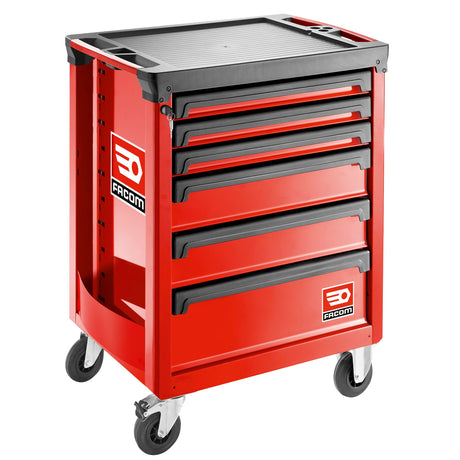 Servante d'atelier Facom, rouge, avec 6 tiroirs et roulettes, pour rangement outils