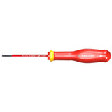 Tournevis isolé Facom, type plat, couleur rouge, manche ergonomique.