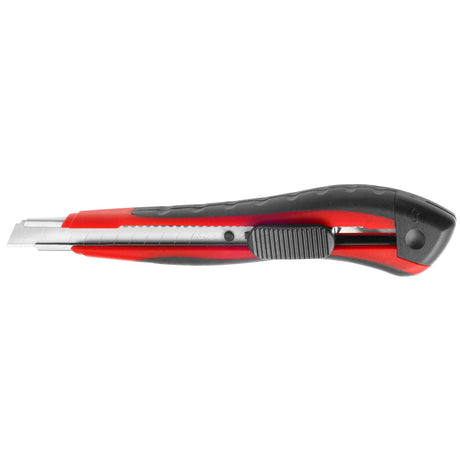 Cutter Stanley, cutter manuel, couleur noire et rouge avec lame rétractable.