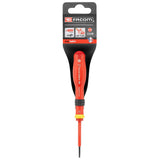 Tournevis isolé Facom, type Protwist, couleur rouge et jaune, pour électricien.