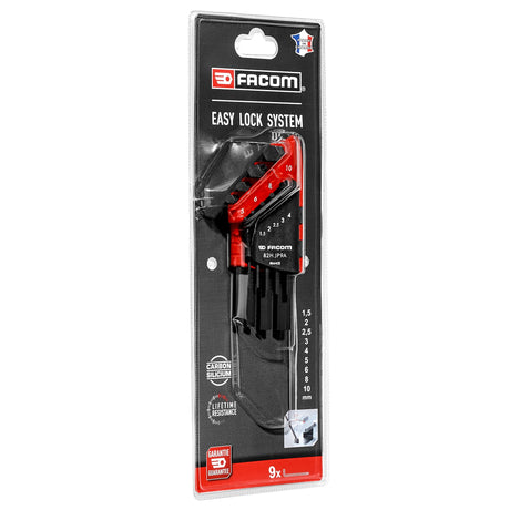 Jeu de clés Allen Facom, outillage, noir et rouge, emballé sous blister