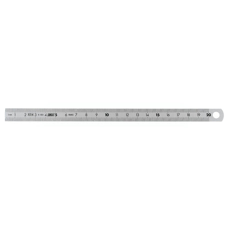 Règle plate en métal DELTA, couleur argent, outil de mesure gradué 20 cm