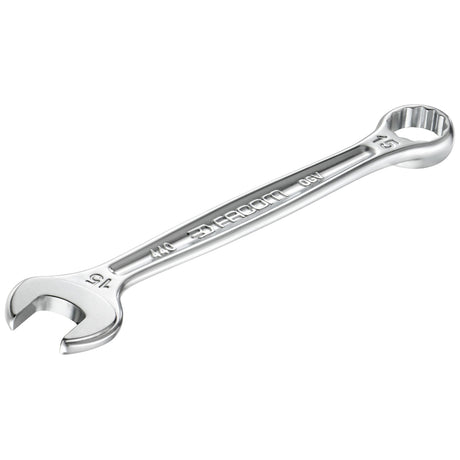 Clé mixte Facom argentée, outil de 15 mm pour plomberie et outillage professionnel.