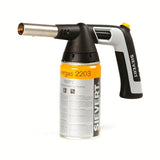 Chalumeau professionnel Sievert, outillage noir et gris, cartouche jaune.
