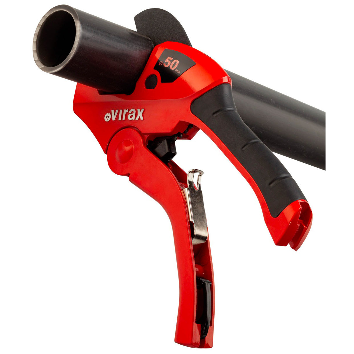 Coupe-tube Virax rouge pour tuyaux, outil de plomberie, poignée ergonomique noire