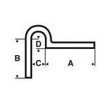 Schéma technique Facom, type goupille coudée, couleur noire, dimensions indiquées