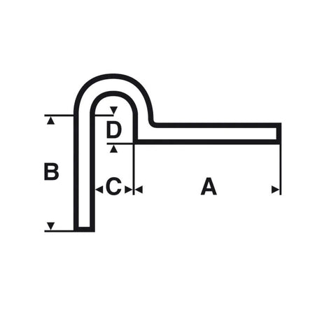 Schéma technique Facom, type goupille coudée, couleur noire, dimensions indiquées