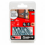 Molly 10 Chevilles métalliques à expansion Ø 4 x 33 mm avec vis M4 à tête fraisée - Mister PRO