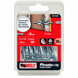 Molly Chevilles métalliques à expansion Ø 4 x 33 mm avec vis M4 à tête cylindrique - Mister PRO