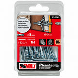 Molly 10 Chevilles métalliques à expansion Ø 4 x 46 mm avec vis M4 - Mister PRO