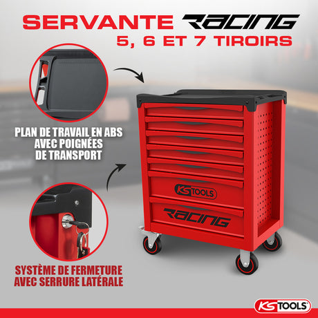 Servante d'atelier vide RACING, 5 tiroirs - Mister PRO