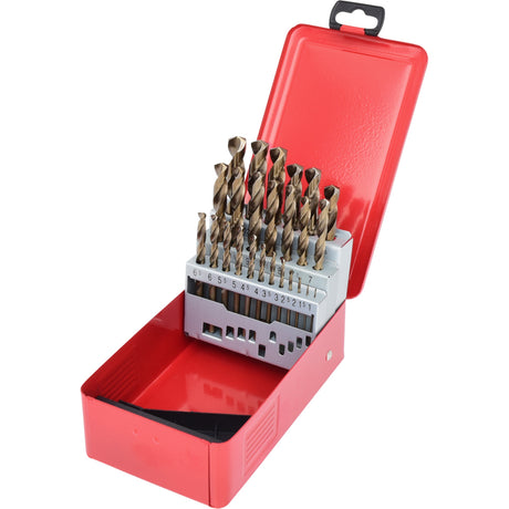 Coffret de 25 forets HSS-Co au cobalt, Ø1,0-13,0 mm - Mister PRO