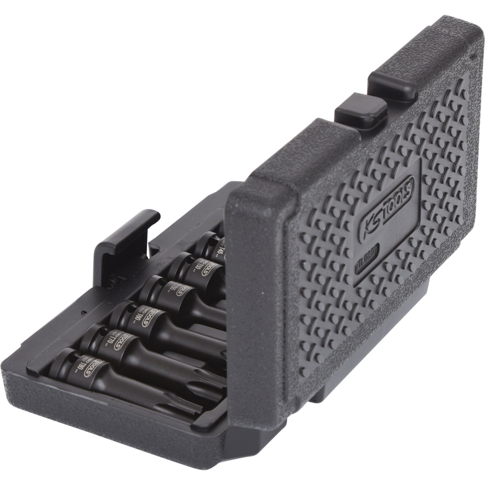 Jeu 8 douilles tournevis chocs longues TORX 1/2'', T30 à T80