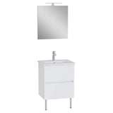Meuble lavabo blanc Jacob Delafon avec miroir, ensemble salle de bain, couleur blanche