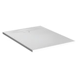 Receveur de douche blanc, marque Geberit, design rectangulaire moderne.