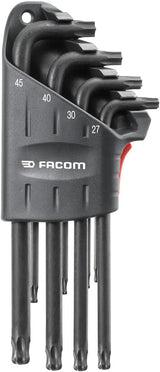 Jeu de clés Torx noires Facom, outil d’outillage manuel avec support plastique.