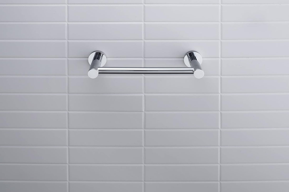 Porte-serviettes Grohe mural en inox chromé, accessoire salle de bain couleur argenté.