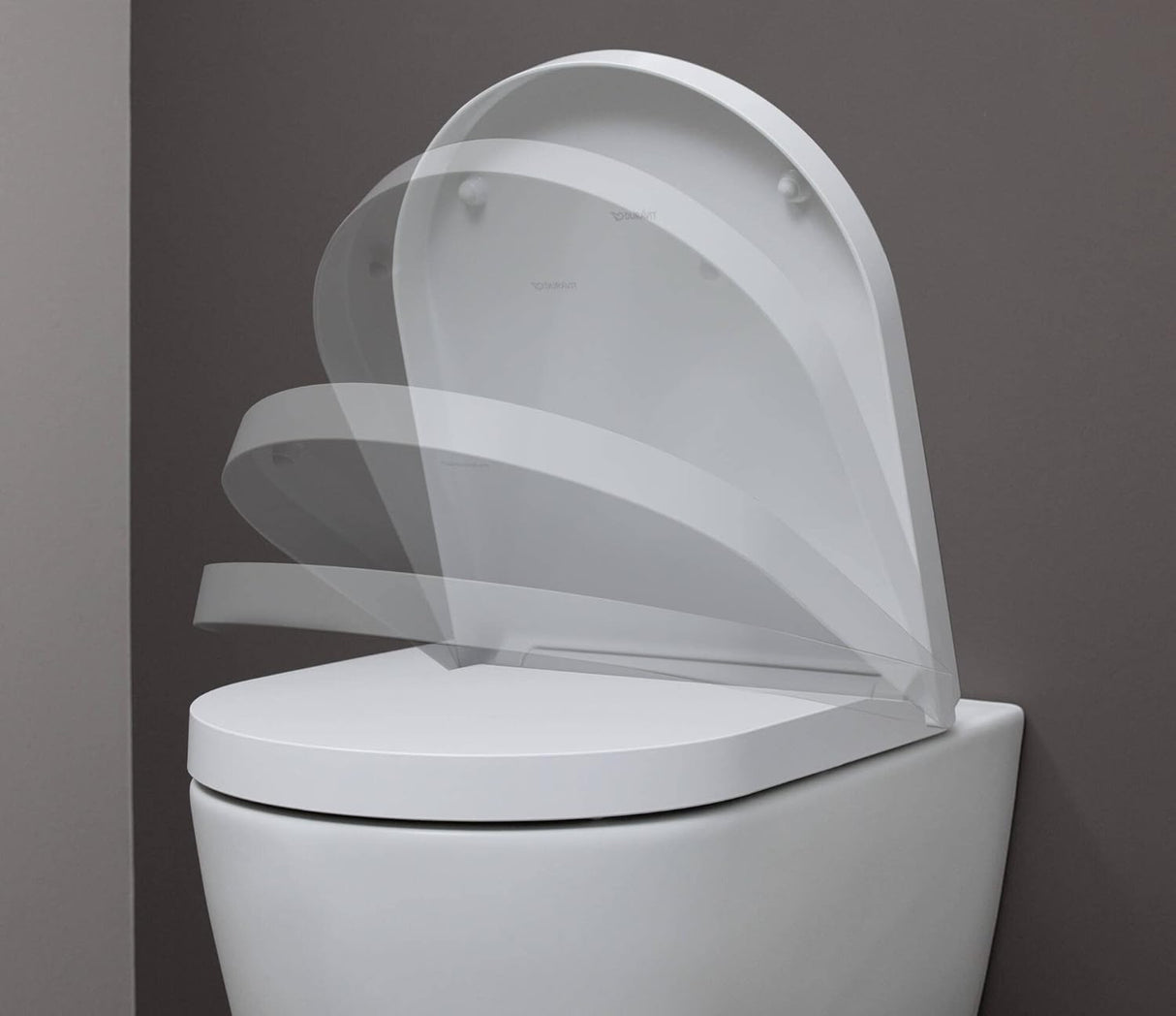 Cuvette WC suspendu compact sans bride DURAVIT ME by Starck, design moderne et épuré pour salle de bain élégante