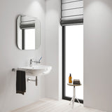 Lavabo blanc Grohe mural, céramique, salle de bain moderne, robinet chromé