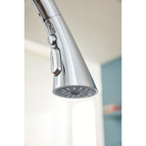Mitigeur de cuisine Grohe chromé, bec extractible, robinetterie moderne argentée