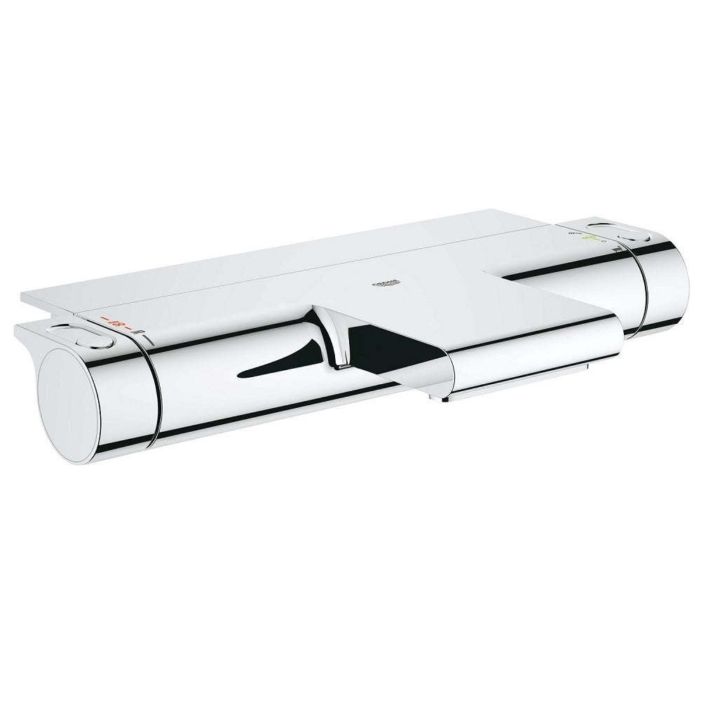 Mitigeur thermostatique Grohe, robinet de baignoire, finition chromée brillante.