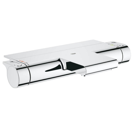 Mitigeur thermostatique Grohe, robinet de baignoire, finition chromée brillante.