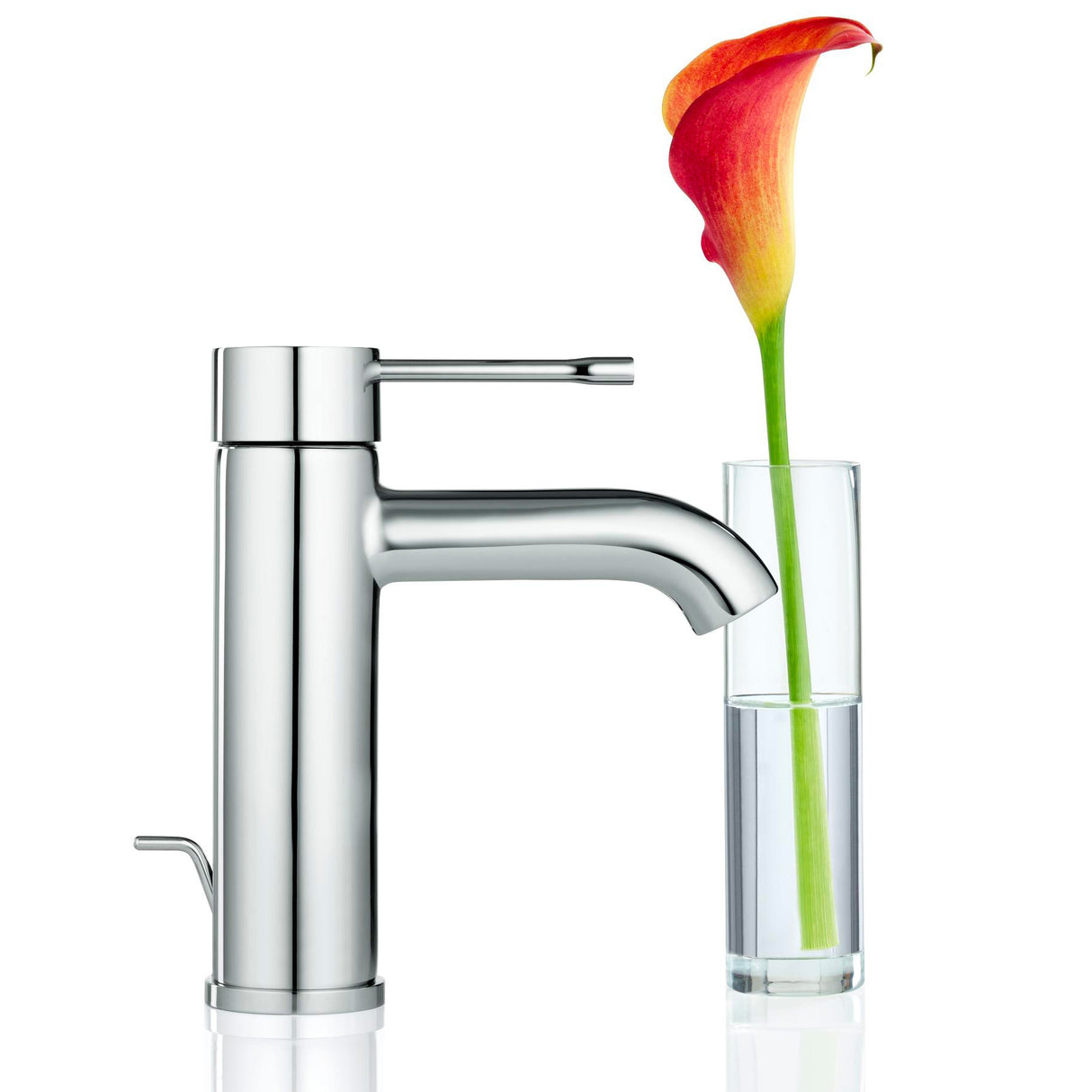 Mitigeur Grohe robinet salle de bain couleur chrome, design moderne.