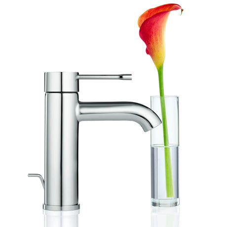 Mitigeur Grohe robinet salle de bain couleur chrome, design moderne.