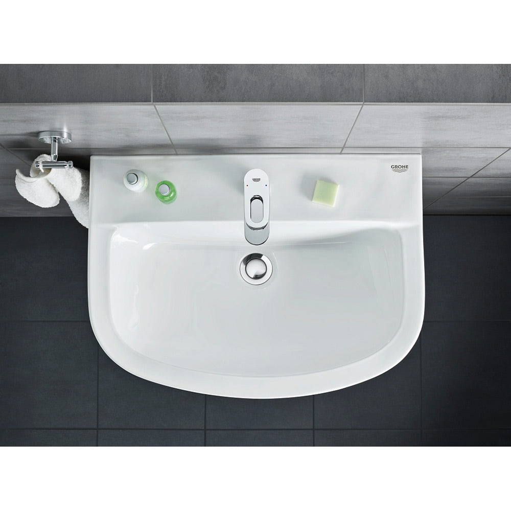 Vasque blanche Grohe, lavabo salle de bain en céramique, robinetterie moderne