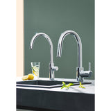 Mitigeur Grohe chrome, robinet de cuisine moderne, finition argentée