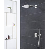 Douche Grohe chrome, colonne de douche murale carrée, couleur argentée, salle de bain moderne