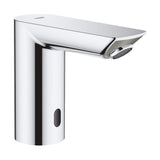 Mitigeur automatique Grohe pour lavabo, couleur chrome, design moderne.