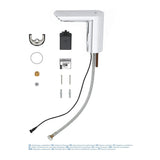 Mitigeur Grohe, robinet automatique chromé, accessoires de montage inclus.