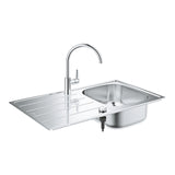 GROHE Bau Pack évier inox 1 bac + mitigeur cuisine