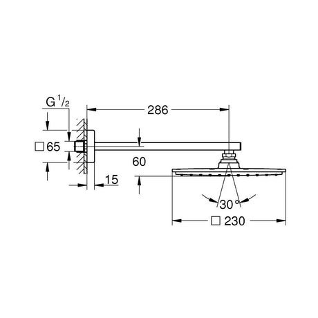 GROHE Rainshower Allure 230 Ensemble douche de tête et bras 286 mm, 1 jet - Mister PRO
