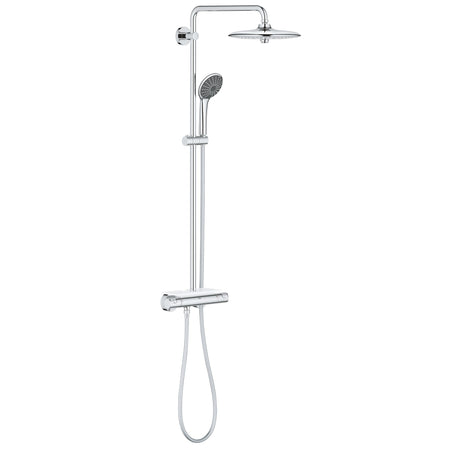 Colonne de douche Grohe, type thermostatique, couleur chromée, avec pommeau rond