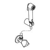 Douchette Grohe, accessoire sanitaire, type blanc, schéma de montage mural.