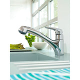 Mitigeur chrome Grohe pour évier de cuisine, robinet design moderne, couleur argentée