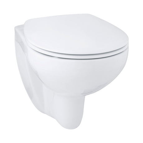 WC mural Grohe, toilette suspendue blanche, céramique design moderne
