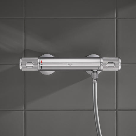 Mitigeur thermostatique Grohe, robinet de douche, couleur chrome argenté, mural