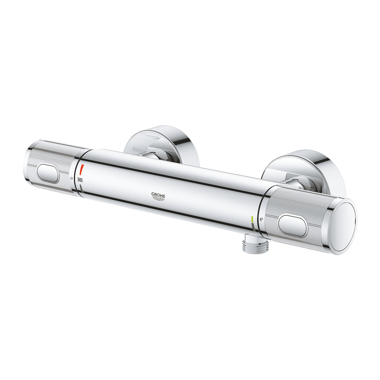 Mitigeur thermostatique de douche Grohe, couleur chromée, design moderne mural