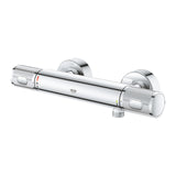 Mitigeur thermostatique de douche Grohe, couleur chromée, design moderne mural