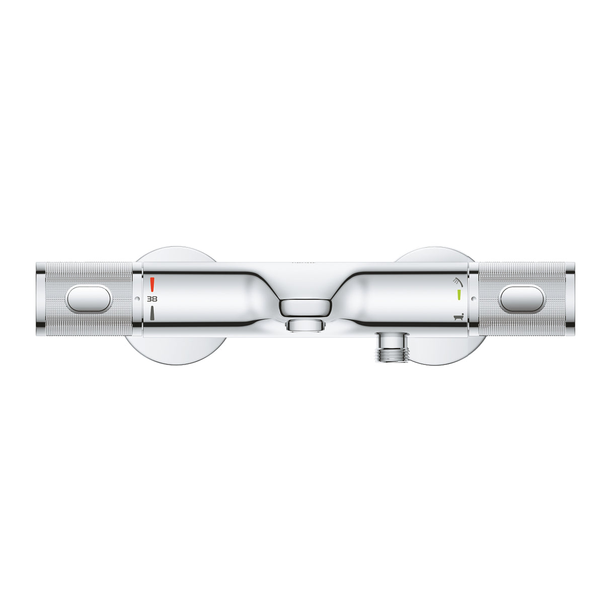 Mitigeur thermostatique Grohe, robinet de douche chromé, design moderne, argenté