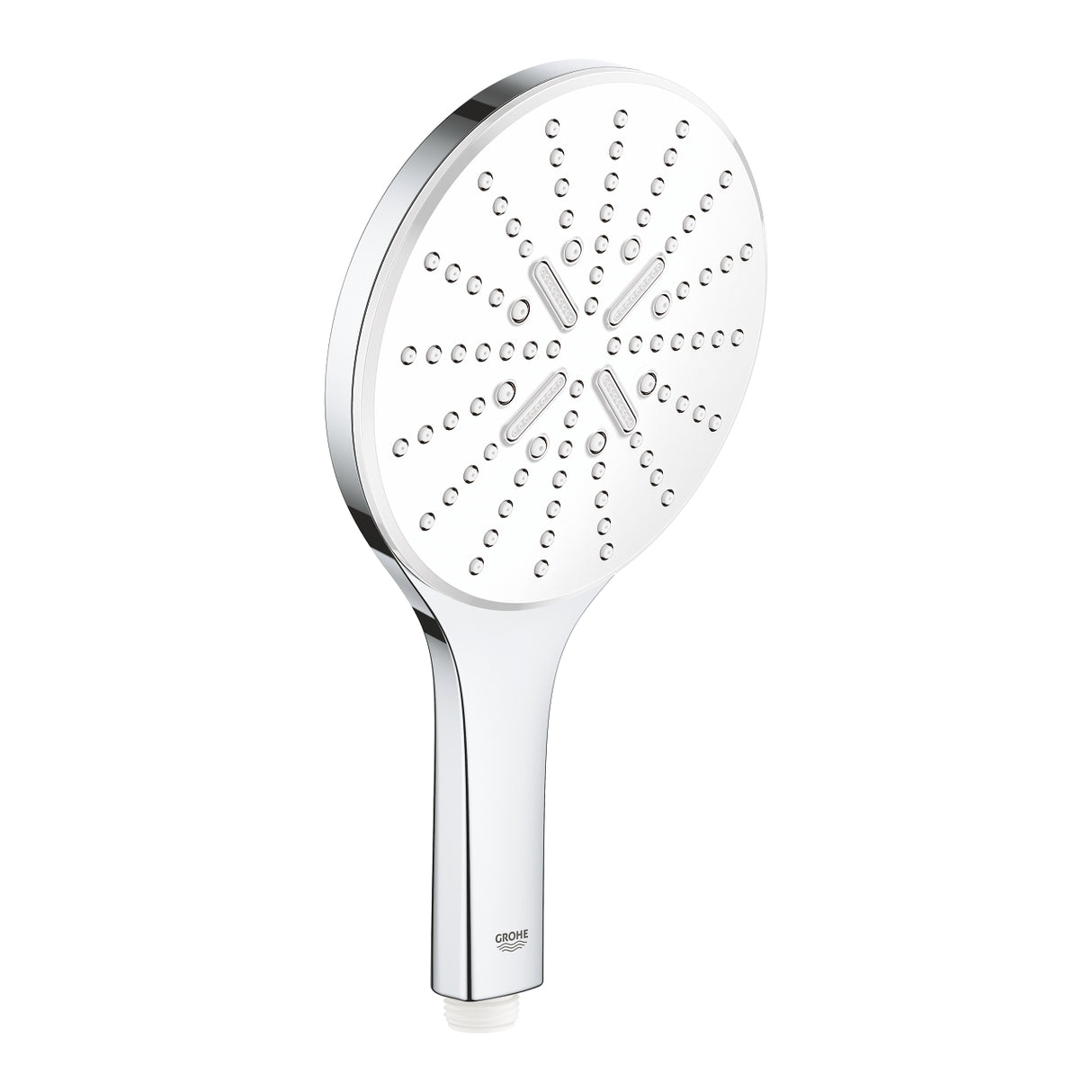 Douchette Grohe, pommeau de douche chromé, couleur argent brillante.